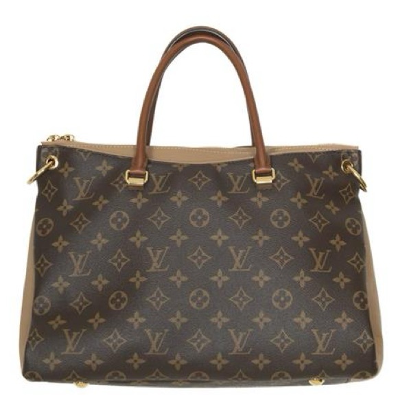 LV Louis Vuitton Monogram Pallas MM bag in caffe latte MINT CONDITION - Picture 10 of 13